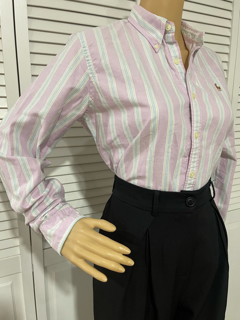 Ralph Lauren Lavender Stripe Button-Down Shirt - Picture 6 of 10